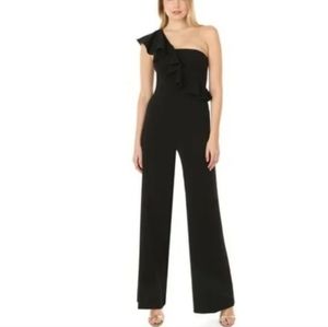 🔥Jay Godfrey One Shoulder Black Jumpsuit
